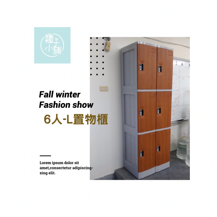 12人 ABS櫃-L 木紋門板-鑰匙鎖櫃桃園員工工作鞋鞋櫃